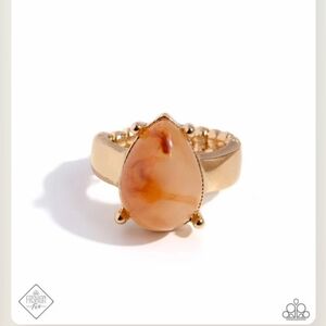 Marbled Moderato Orange Ring Oval Stone Fashion Jewelry Paparazzi